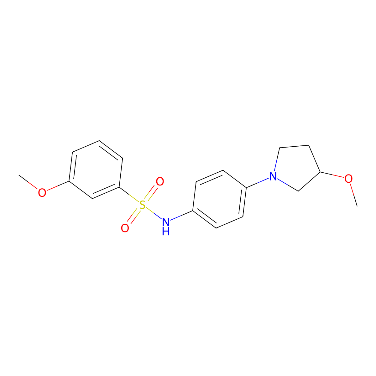 3-methoxy-N-(4-(3-methoxypyrrolidin-1-yl)phenyl)benzenesulfonamide molecular structure, CAS 1797872-46-8