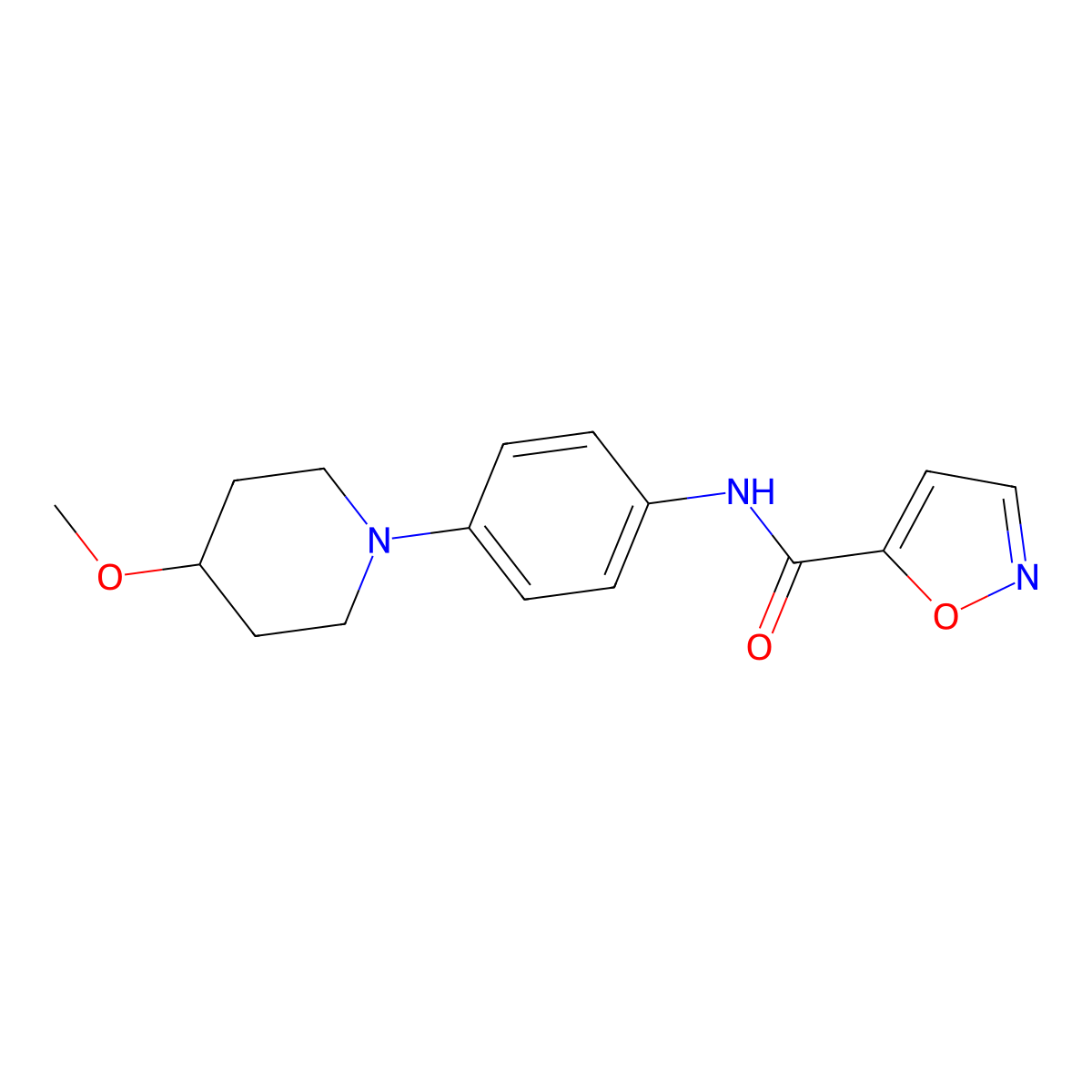 N-(4-(4-methoxypiperidin-1-yl)phenyl)isoxazole-5-carboxamide molecular structure, CAS 1797872-53-7