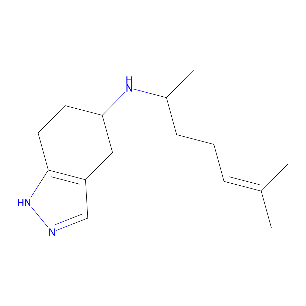 N-(6-methylhept-5-en-2-yl)-4,5,6,7-tetrahydro-1H-indazol-5-amine molecular structure, CAS 1797872-65-1