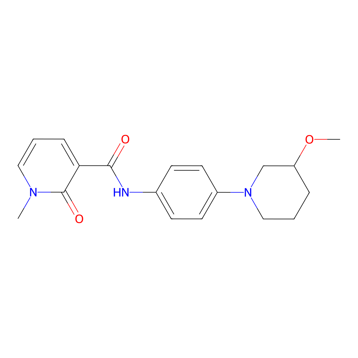 N-[4-(3-methoxypiperidin-1-yl)phenyl]-1-methyl-2-oxo-1,2-dihydropyridine-3-carboxamide molecular structure, CAS 1797872-83-3