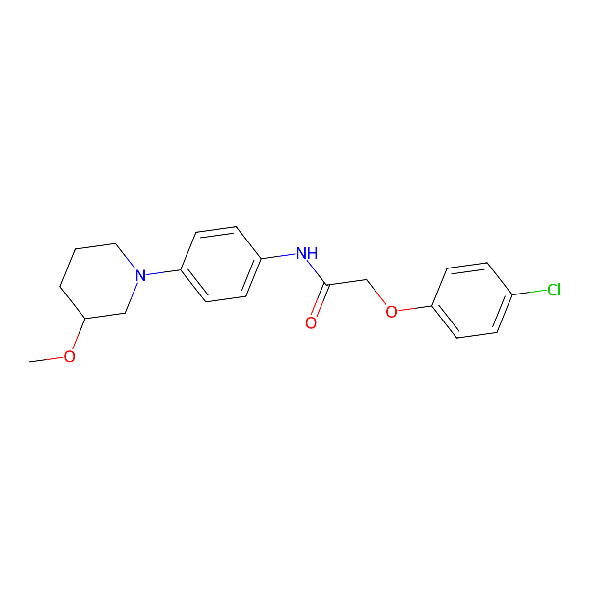2-(4-Chlorophenoxy)-N-[4-(3-methoxypiperidin-1-YL)phenyl]acetamide molecular structure, CAS 1797872-90-2