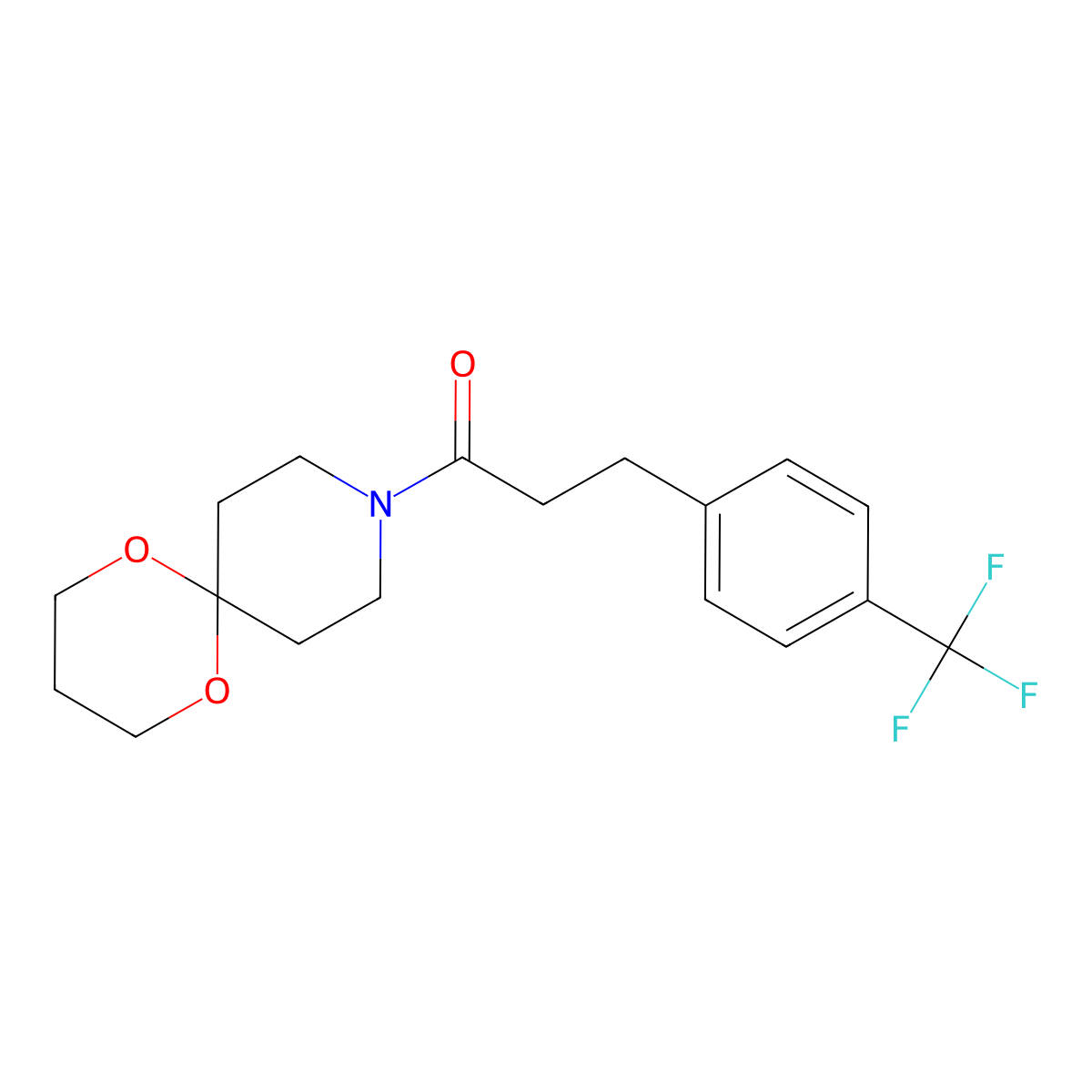 1-(1,5-Dioxa-9-azaspiro[5.5]undecan-9-yl)-3-(4-(trifluoromethyl)phenyl)propan-1-one molecular structure, CAS 1797872-92-4