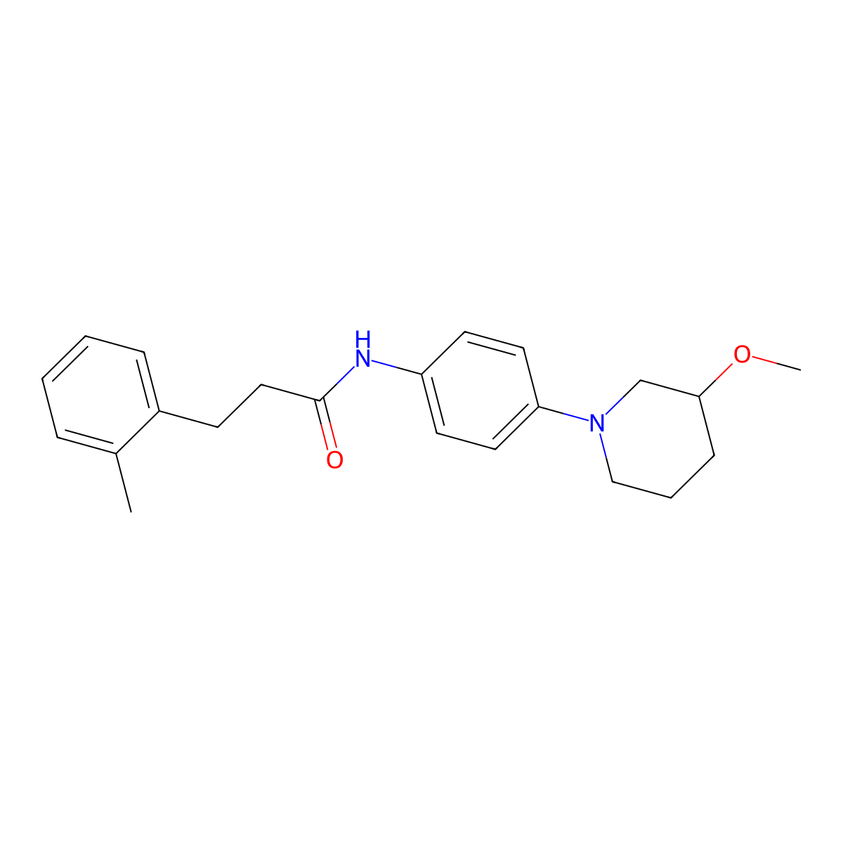 N-(4-(3-methoxypiperidin-1-yl)phenyl)-3-(o-tolyl)propanamide molecular structure, CAS 1797872-99-1