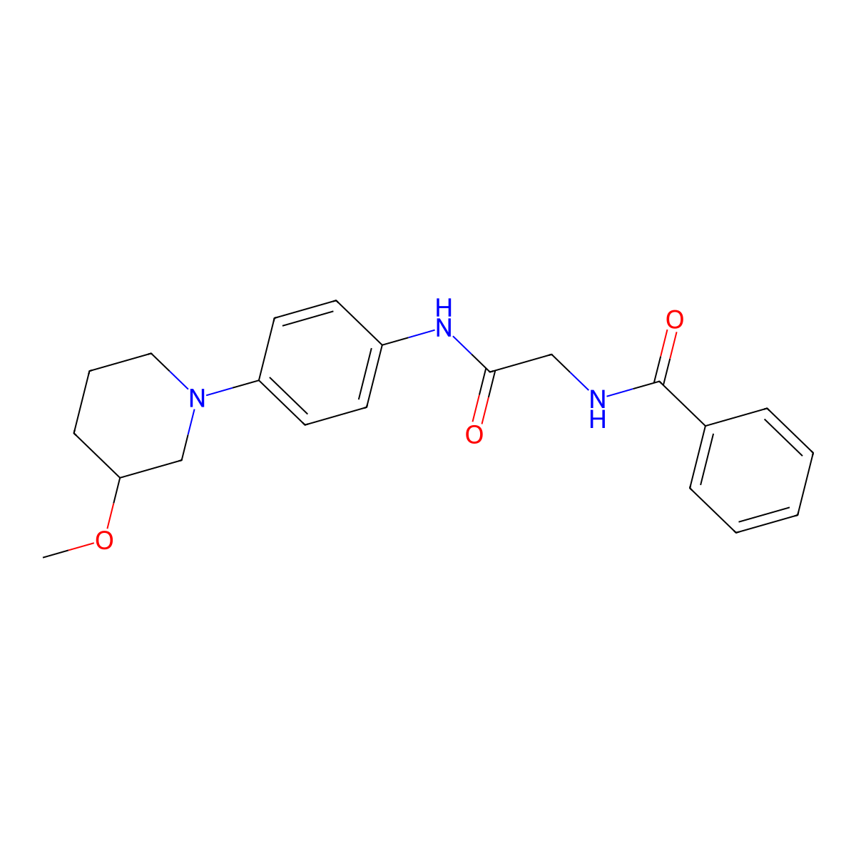 N-(2-((4-(3-methoxypiperidin-1-yl)phenyl)amino)-2-oxoethyl)benzamide molecular structure, CAS 1797873-09-6