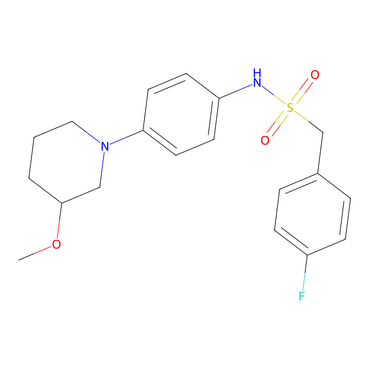 1-(4-Fluorophenyl)-N-[4-(3-methoxypiperidin-1-YL)phenyl]methanesulfonamide molecular structure, CAS 1797873-27-8