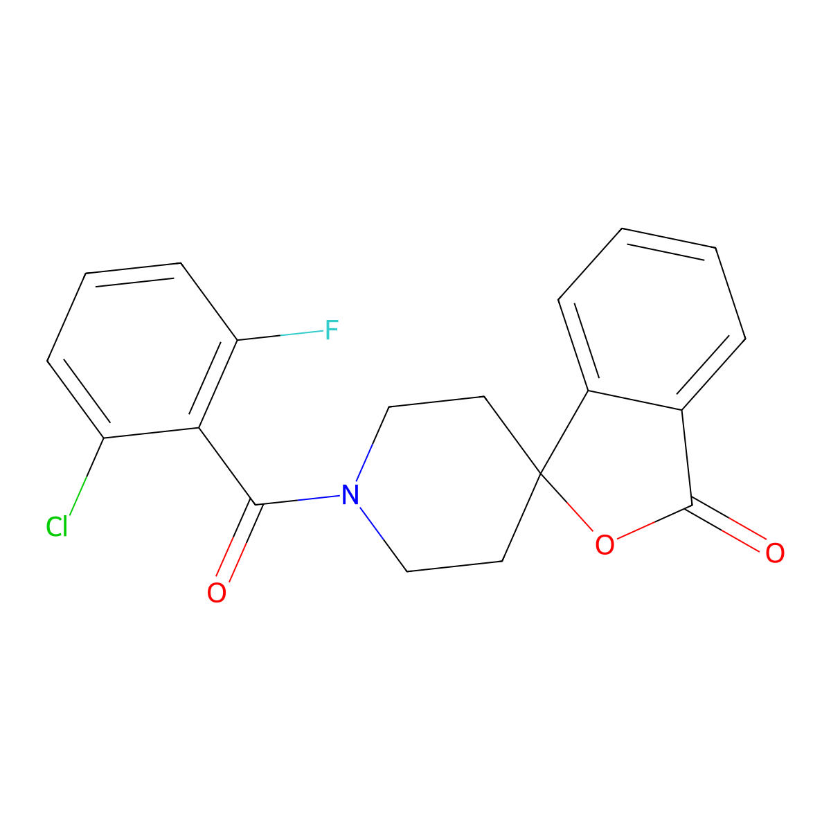 1'-(2-chloro-6-fluorobenzoyl)-3H-spiro[2-benzofuran-1,4'-piperidine]-3-one molecular structure, CAS 1797873-40-5