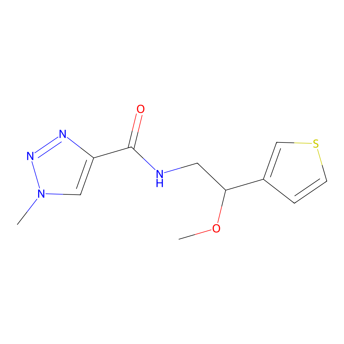 N-(2-methoxy-2-(thiophen-3-yl)ethyl)-1-methyl-1H-1,2,3-triazole-4-carboxamide molecular structure, CAS 1797873-47-2