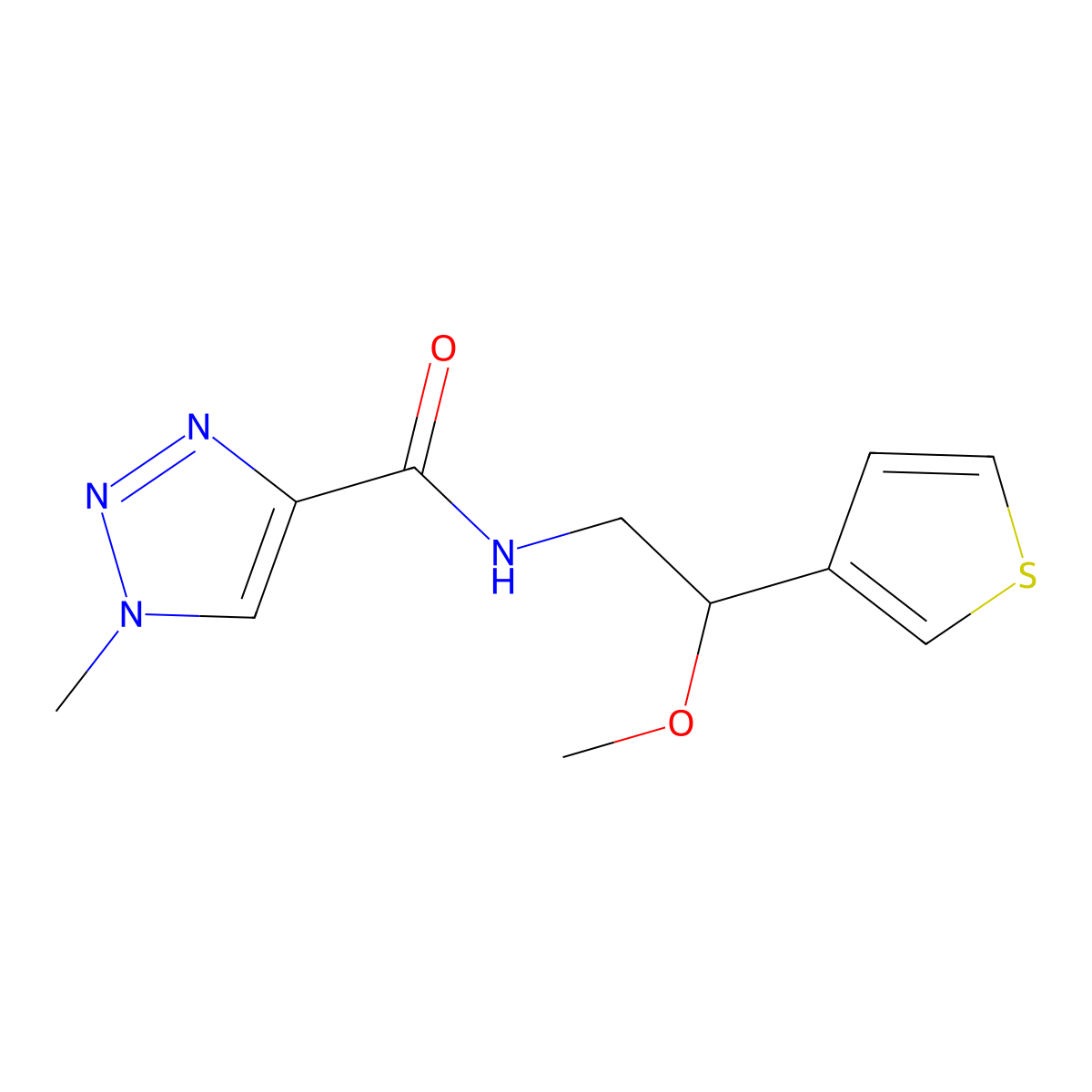 N-(2-methoxy-2-(thiophen-3-yl)ethyl)-1-methyl-1H-1,2,3-triazole-4-carboxamide molecular structure, CAS 1797873-47-2