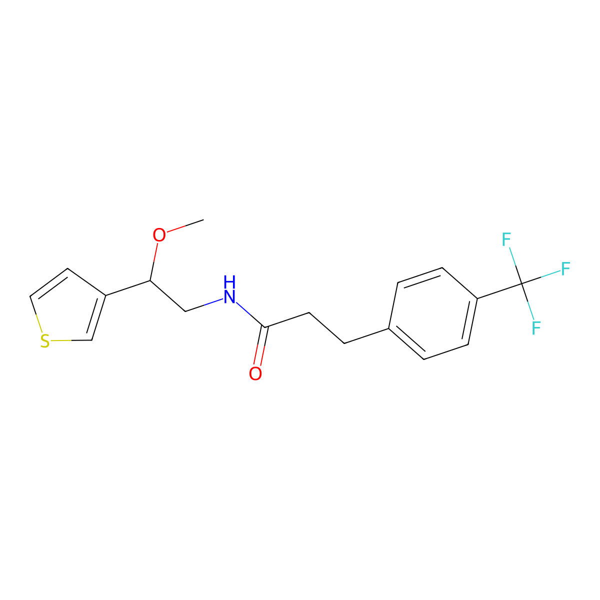 N-[2-methoxy-2-(thiophen-3-yl)ethyl]-3-[4-(trifluoromethyl)phenyl]propanamide molecular structure, CAS 1797873-49-4