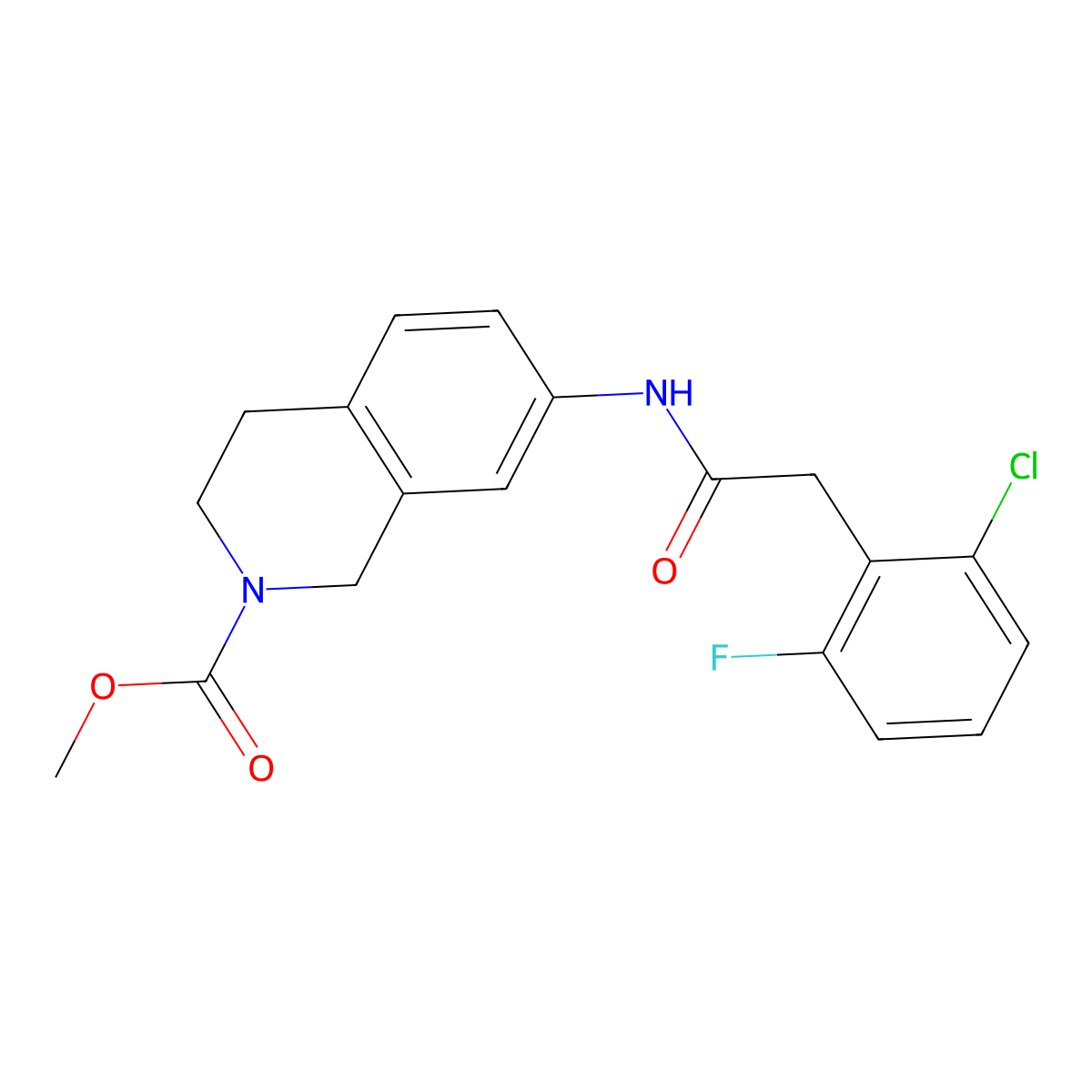 methyl 7-(2-(2-chloro-6-fluorophenyl)acetamido)-3,4-dihydroisoquinoline-2(1H)-carboxylate molecular structure, CAS 1797873-65-4