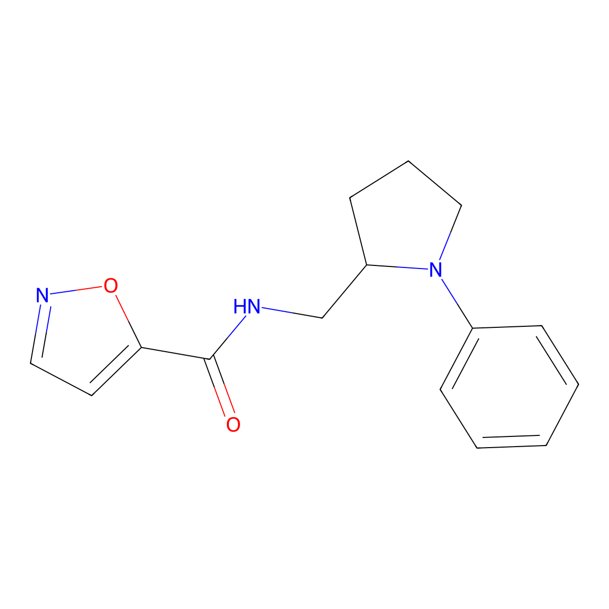 N-((1-phenylpyrrolidin-2-yl)methyl)isoxazole-5-carboxamide molecular structure, CAS 1797873-83-6