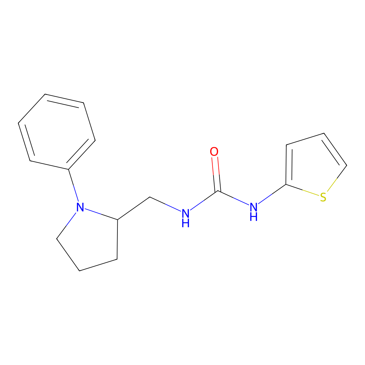 1-((1-Phenylpyrrolidin-2-yl)methyl)-3-(thiophen-2-yl)urea molecular structure, CAS 1797873-99-4