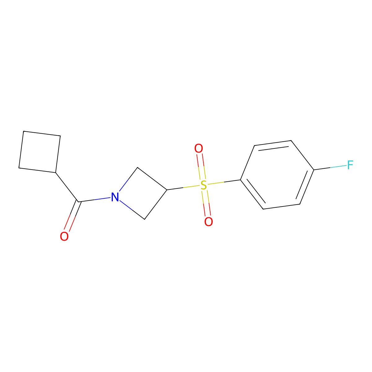 Cyclobutyl(3-((4-fluorophenyl)sulfonyl)azetidin-1-yl)methanone molecular structure, CAS 1797874-11-3