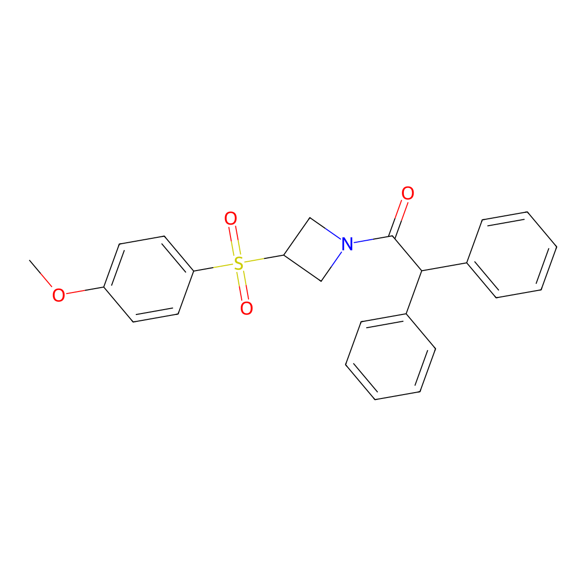 1-(3-((4-Methoxyphenyl)sulfonyl)azetidin-1-yl)-2,2-diphenylethanone molecular structure, CAS 1797874-27-1