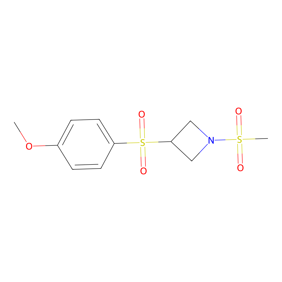 3-((4-Methoxyphenyl)sulfonyl)-1-(methylsulfonyl)azetidine molecular structure, CAS 1797874-28-2