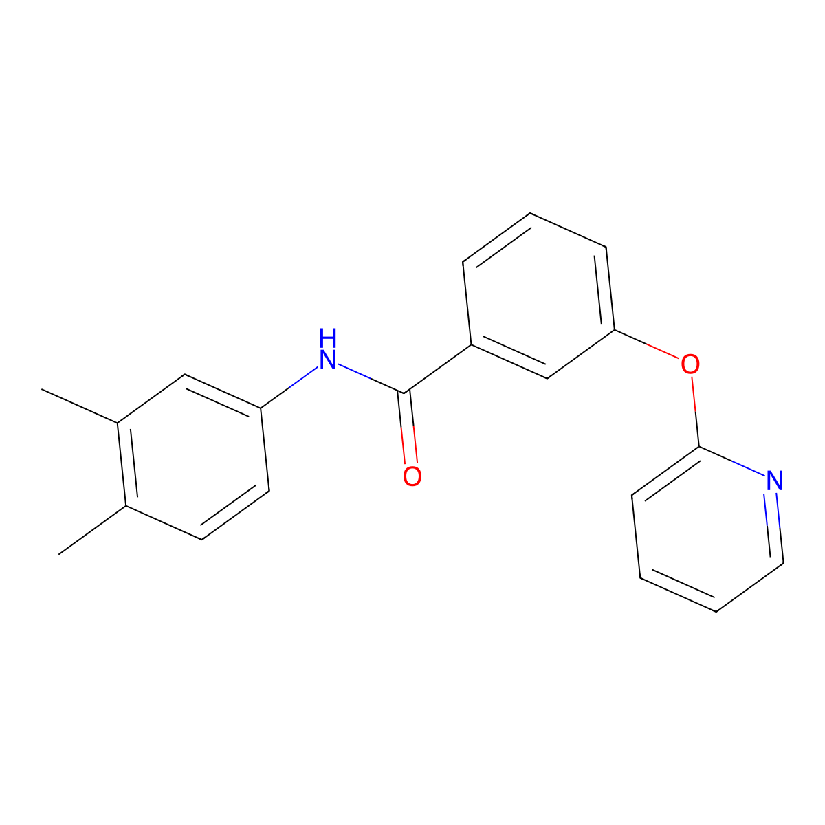 N-(3,4-dimethylphenyl)-3-(pyridin-2-yloxy)benzamide molecular structure, CAS 1797874-31-7