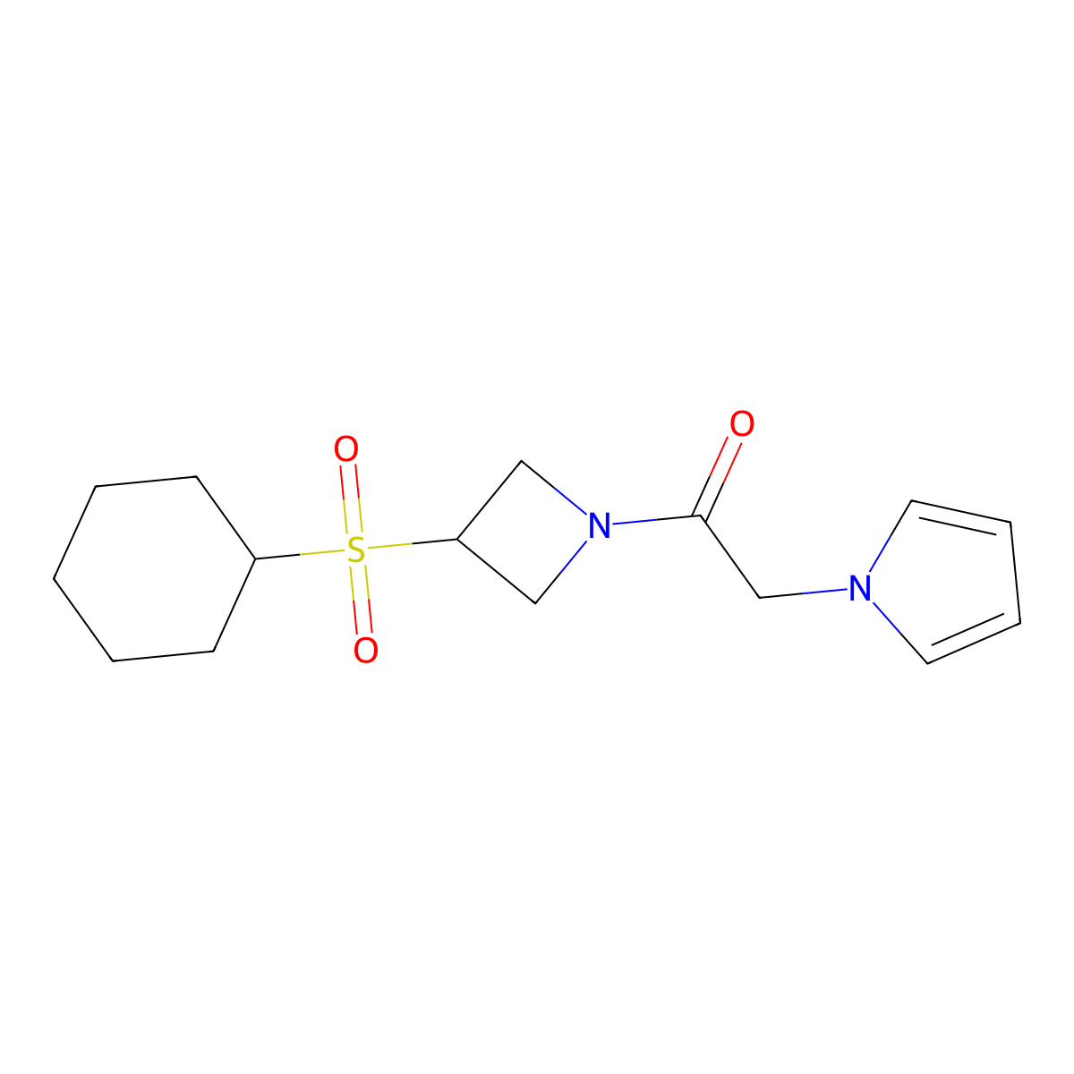 1-(3-(cyclohexylsulfonyl)azetidin-1-yl)-2-(1H-pyrrol-1-yl)ethanone molecular structure, CAS 1797874-41-9