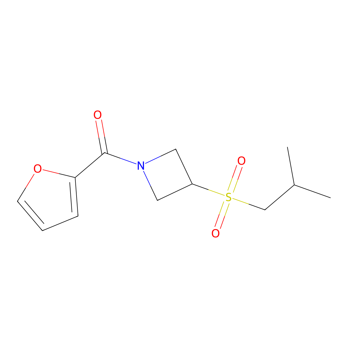 Furan-2-yl(3-(isobutylsulfonyl)azetidin-1-yl)methanone molecular structure, CAS 1797874-45-3