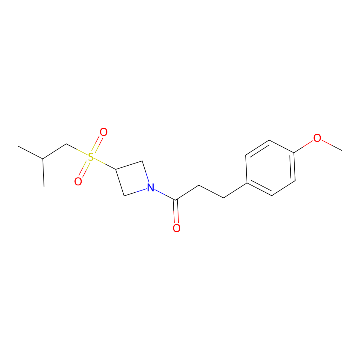 1-(3-(Isobutylsulfonyl)azetidin-1-yl)-3-(4-methoxyphenyl)propan-1-one molecular structure, CAS 1797874-51-1