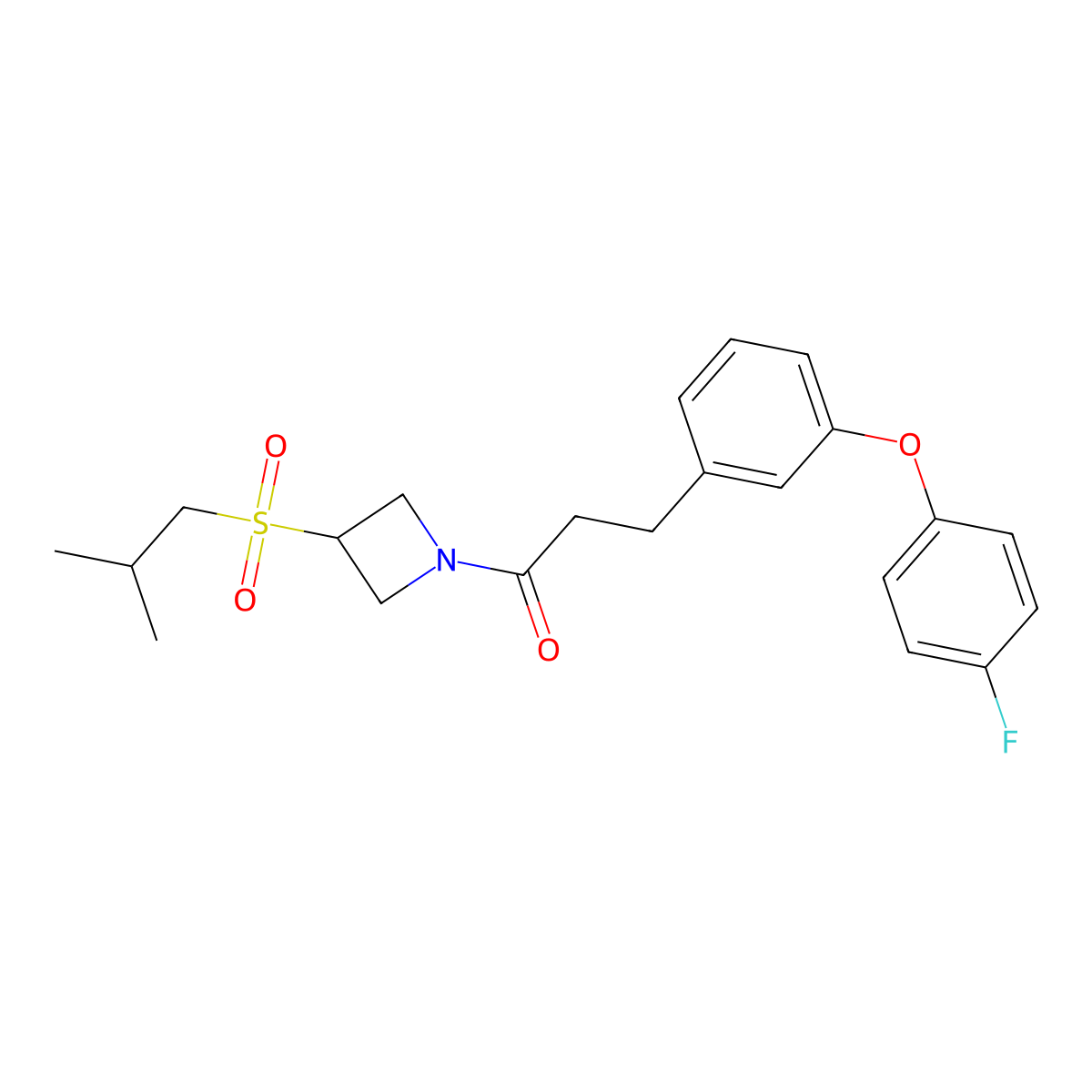 3-(3-(4-Fluorophenoxy)phenyl)-1-(3-(isobutylsulfonyl)azetidin-1-yl)propan-1-one molecular structure, CAS 1797874-66-8