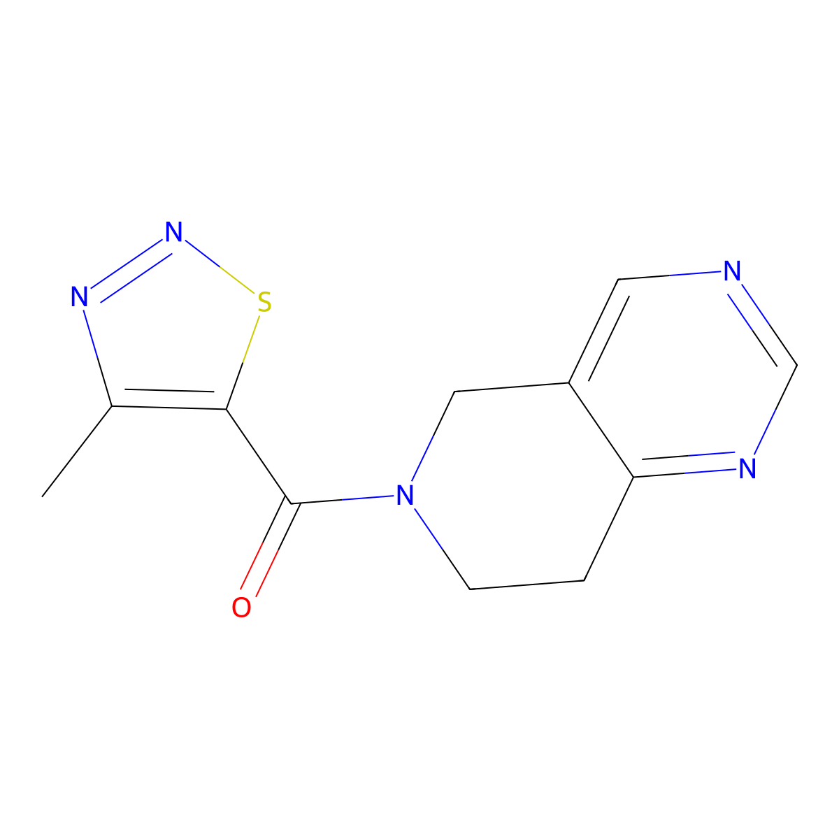 (7,8-dihydropyrido[4,3-d]pyrimidin-6(5H)-yl)(4-methyl-1,2,3-thiadiazol-5-yl)methanone molecular structure, CAS 1797874-67-9