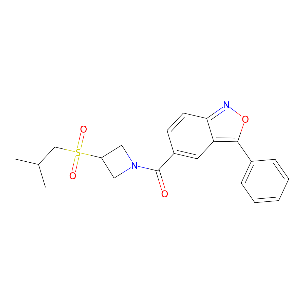 (3-(Isobutylsulfonyl)azetidin-1-yl)(3-phenylbenzo[c]isoxazol-5-yl)methanone molecular structure, CAS 1797874-68-0