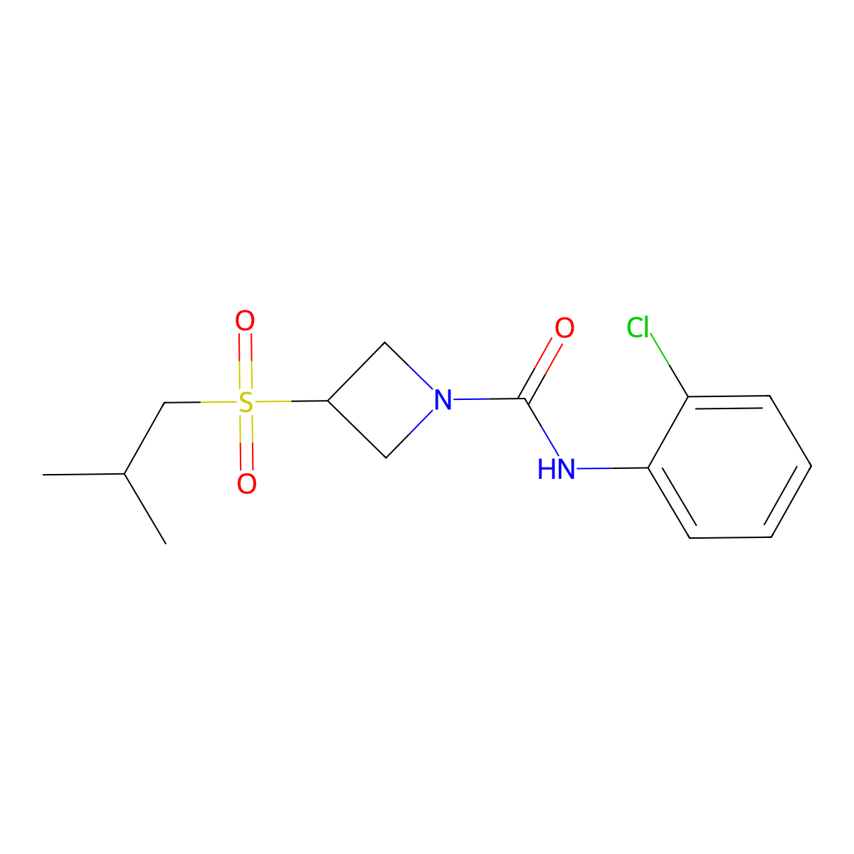 N-(2-chlorophenyl)-3-(isobutylsulfonyl)azetidine-1-carboxamide molecular structure, CAS 1797874-71-5