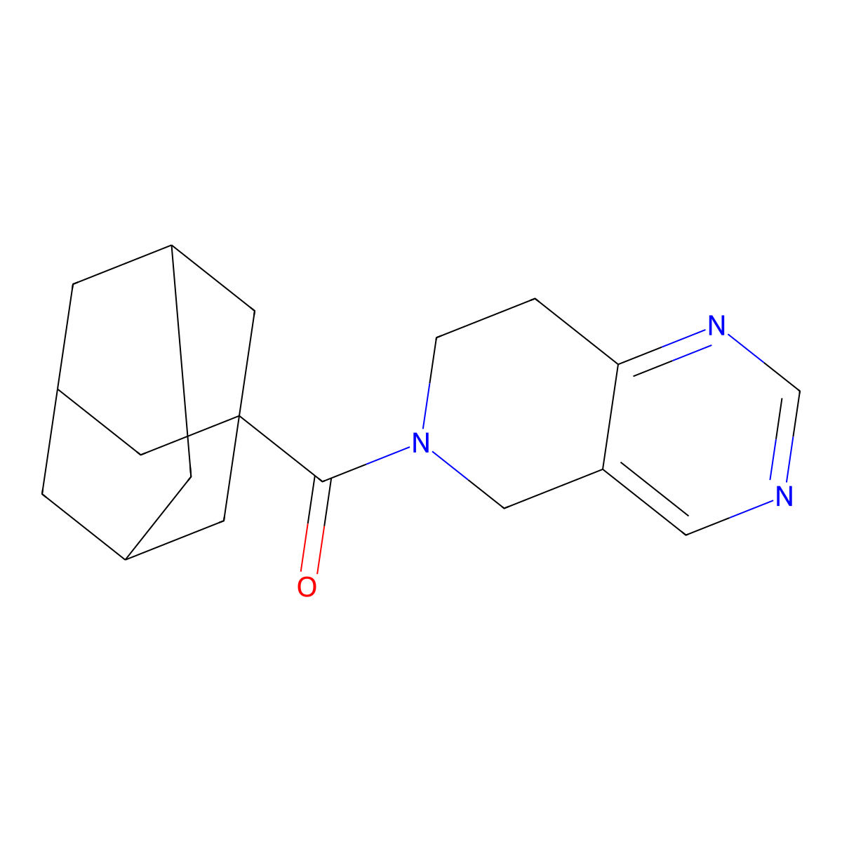 6-(adamantane-1-carbonyl)-5H,6H,7H,8H-pyrido[4,3-d]pyrimidine molecular structure, CAS 1797874-81-7