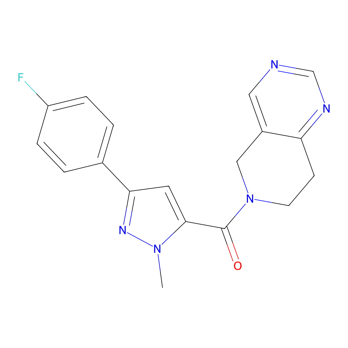 (7,8-dihydropyrido[4,3-d]pyrimidin-6(5H)-yl)(3-(4-fluorophenyl)-1-methyl-1H-pyrazol-5-yl)methanone molecular structure, CAS 1797874-86-2