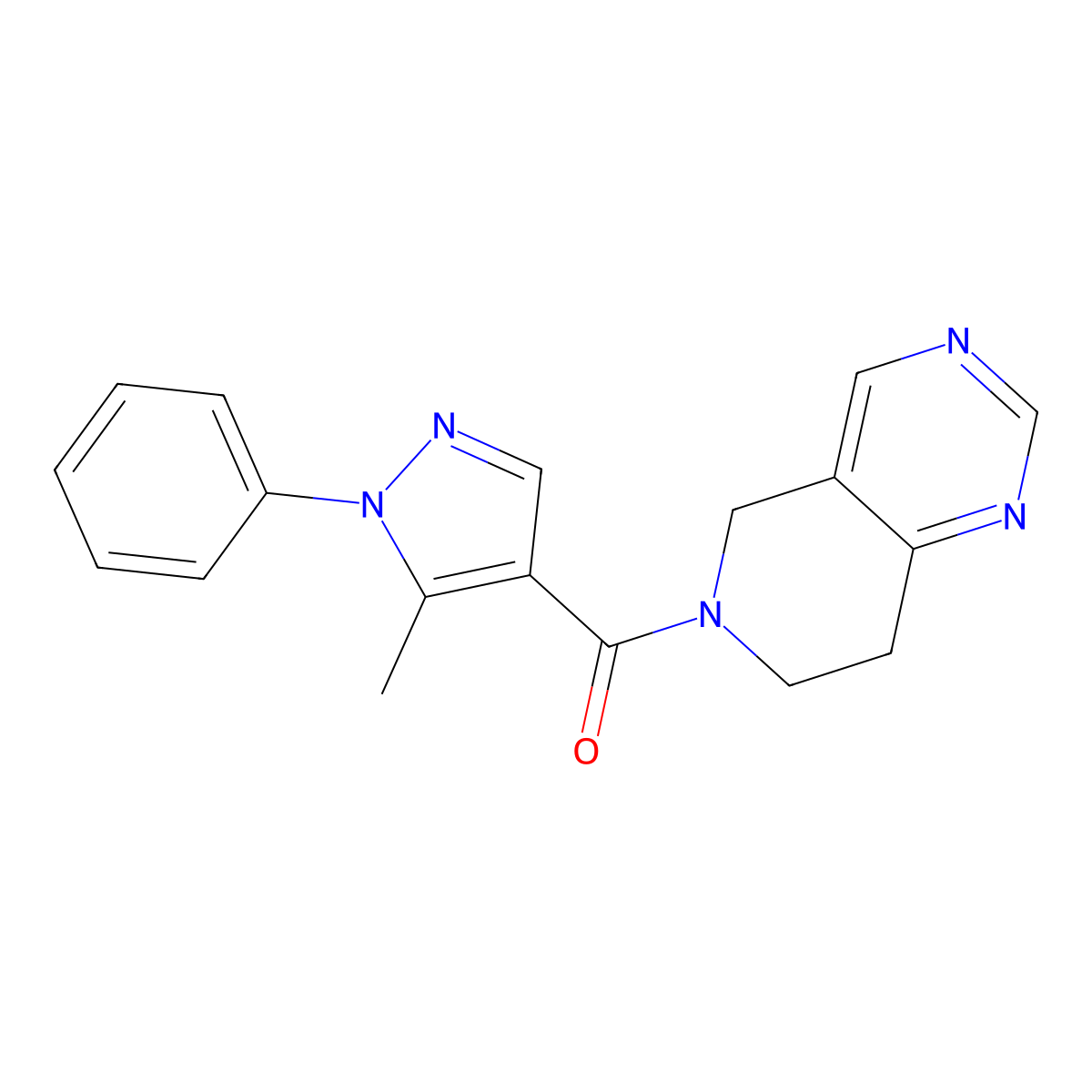(7,8-dihydropyrido[4,3-d]pyrimidin-6(5H)-yl)(5-methyl-1-phenyl-1H-pyrazol-4-yl)methanone molecular structure, CAS 1797874-96-4