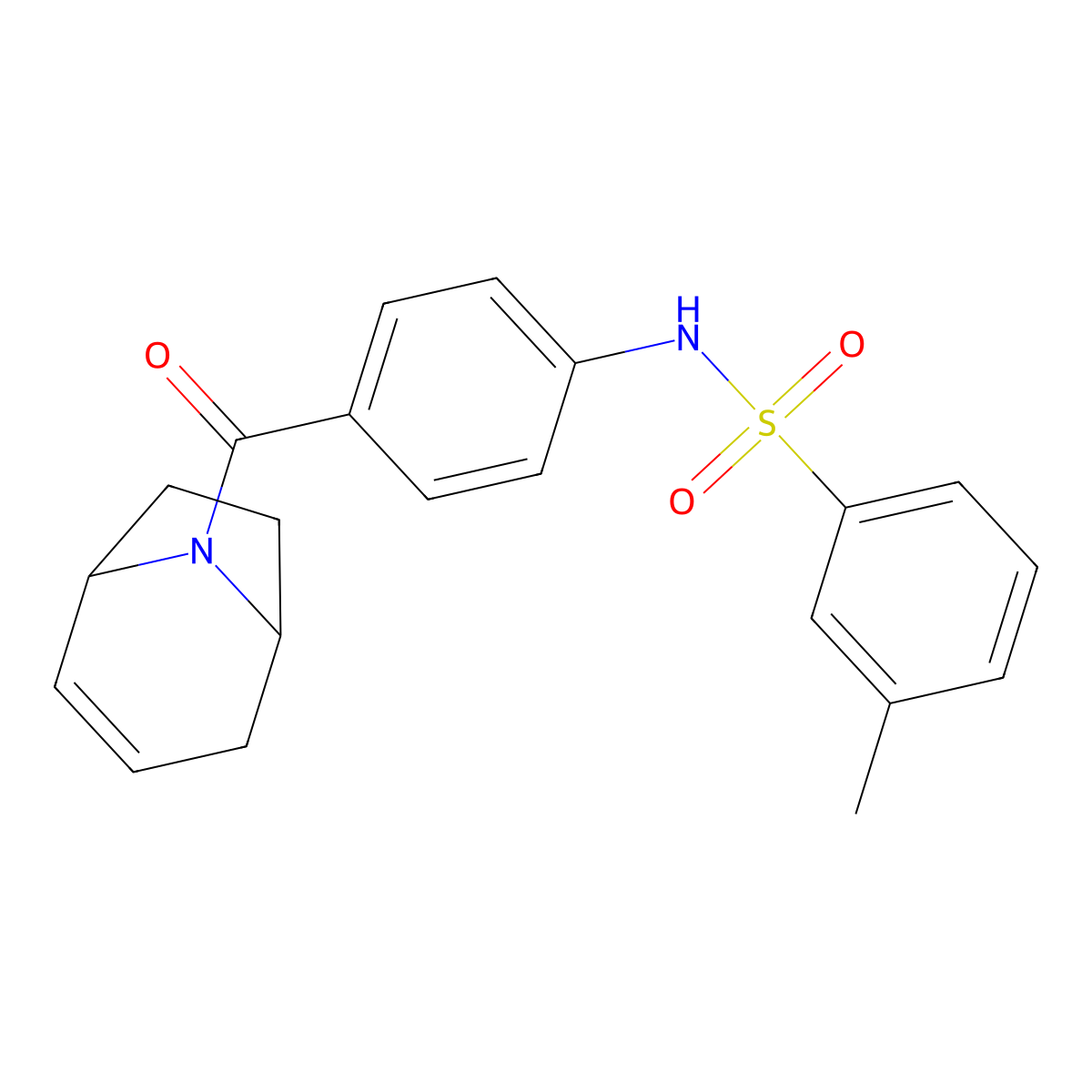 N-(4-((1R,5S)-8-azabicyclo[3.2.1]oct-2-ene-8-carbonyl)phenyl)-3-methylbenzenesulfonamide molecular structure, CAS 1797875-01-4