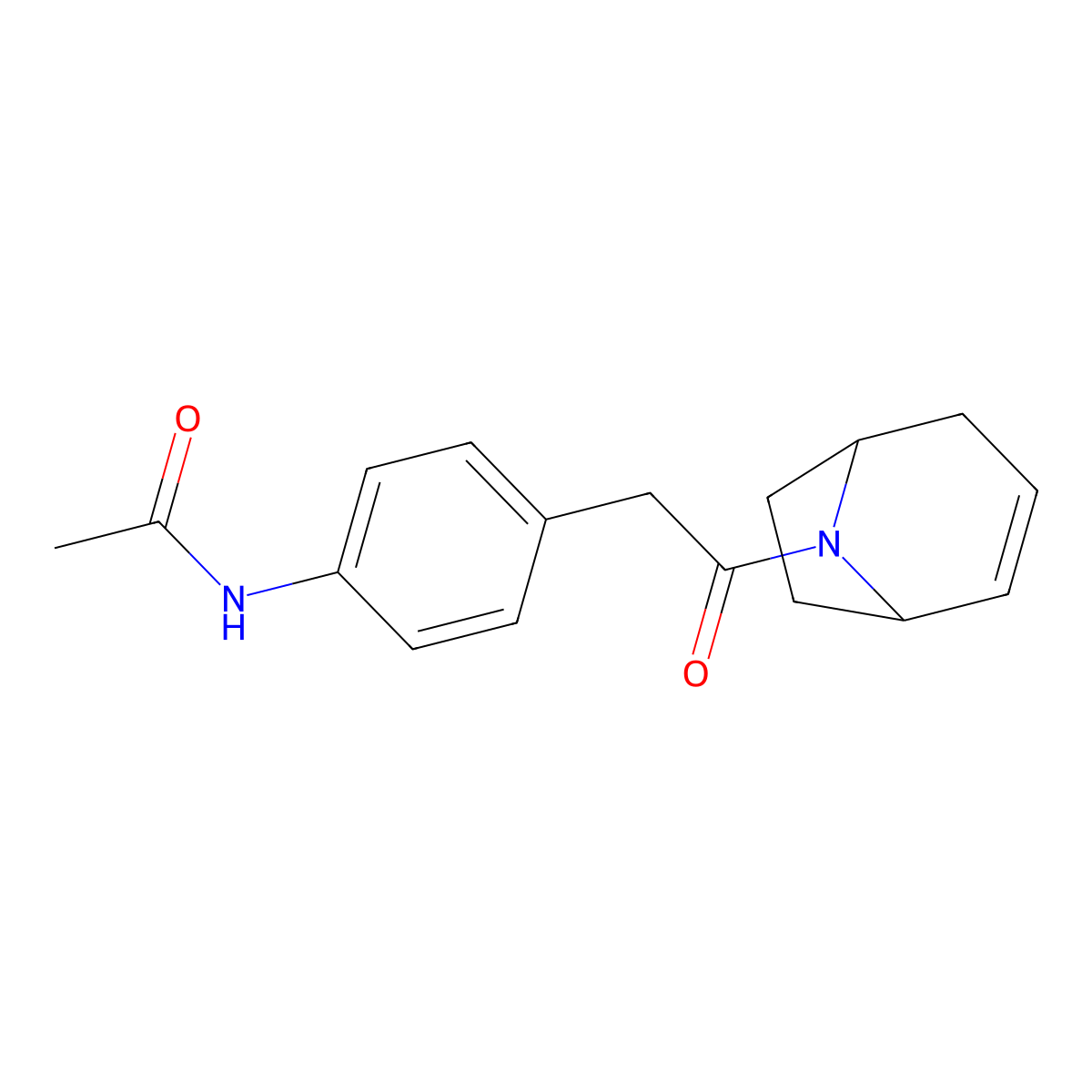 N-[4-(2-{8-azabicyclo[3.2.1]oct-2-en-8-yl}-2-oxoethyl)phenyl]acetamide molecular structure, CAS 1797875-04-7
