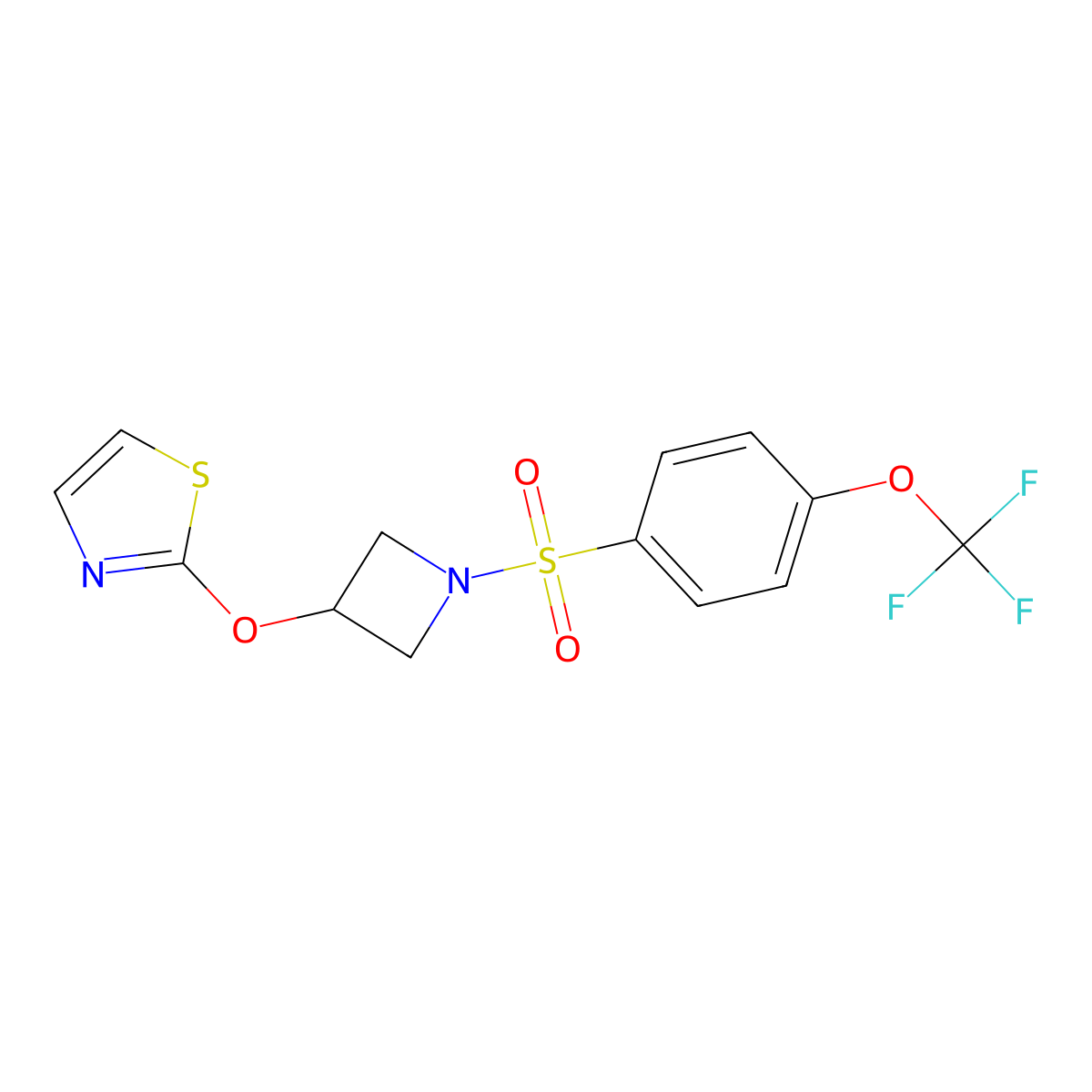 2-((1-((4-(Trifluoromethoxy)phenyl)sulfonyl)azetidin-3-yl)oxy)thiazole molecular structure, CAS 1797875-23-0