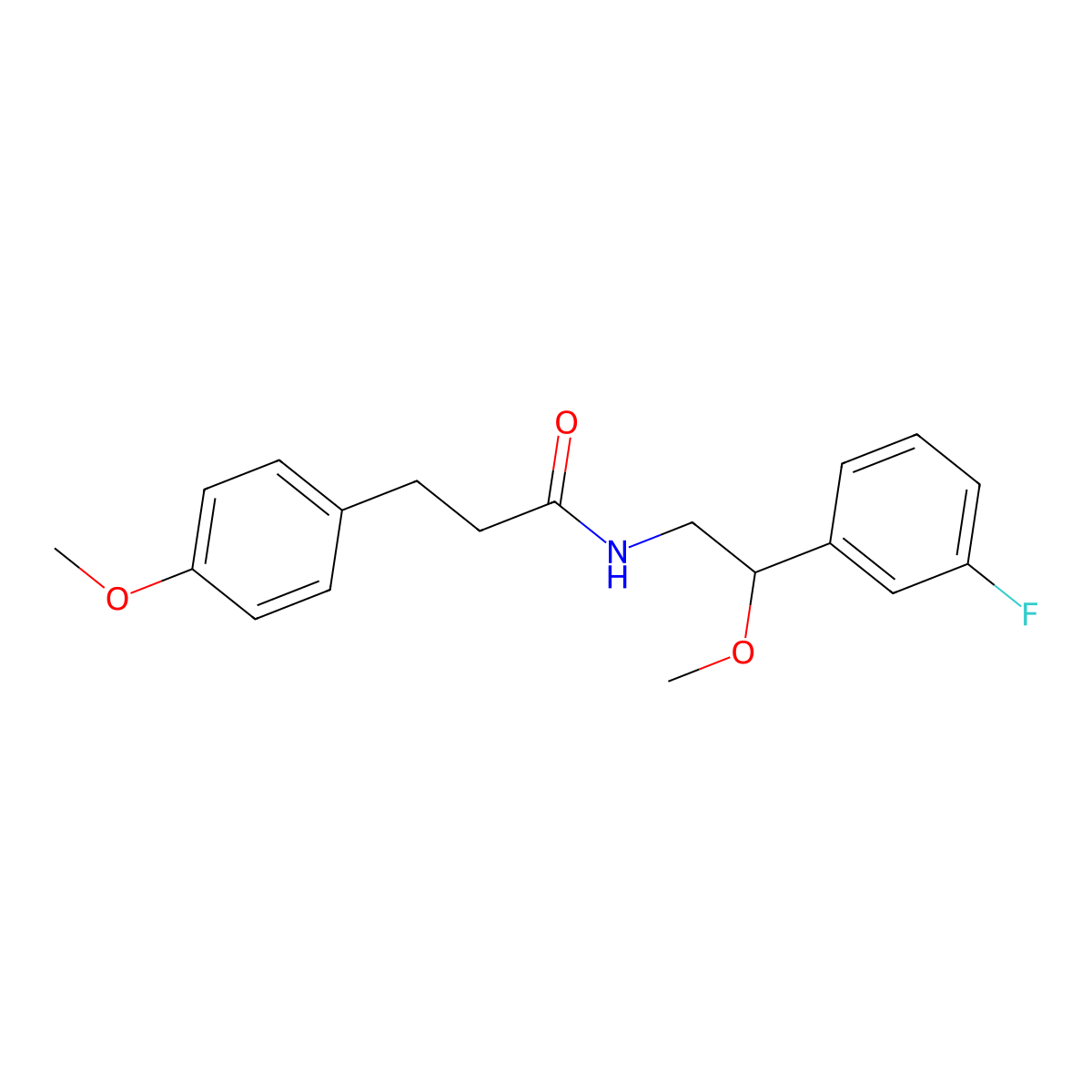 N-[2-(3-fluorophenyl)-2-methoxyethyl]-3-(4-methoxyphenyl)propanamide molecular structure, CAS 1797876-50-6