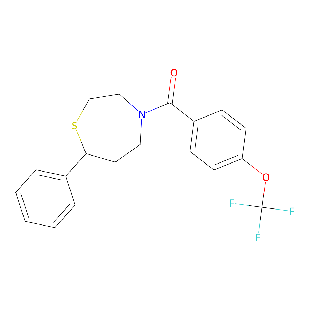 (7-Phenyl-1,4-thiazepan-4-yl)(4-(trifluoromethoxy)phenyl)methanone molecular structure, CAS 1797876-70-0