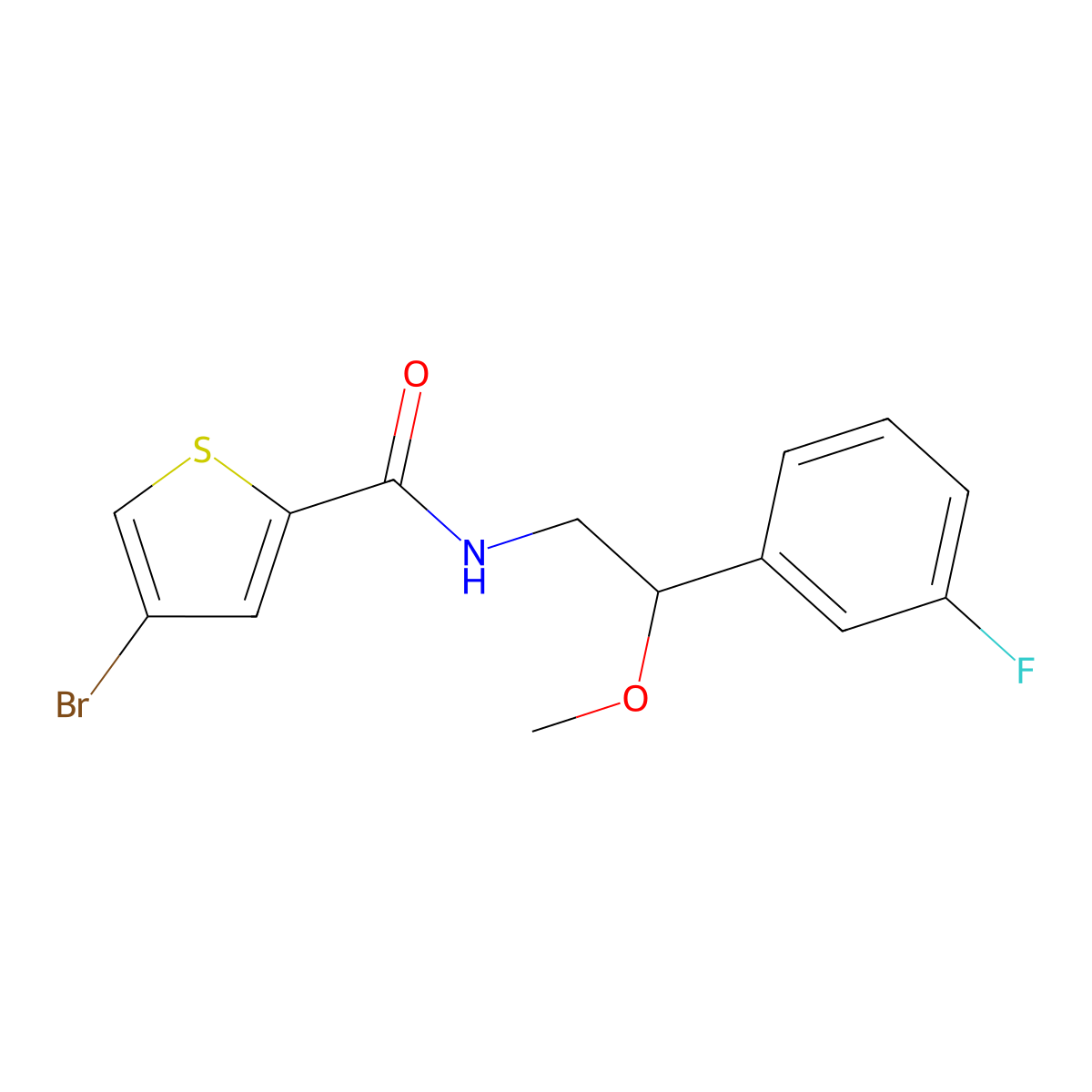 4-bromo-N-[2-(3-fluorophenyl)-2-methoxyethyl]thiophene-2-carboxamide molecular structure, CAS 1797876-73-3