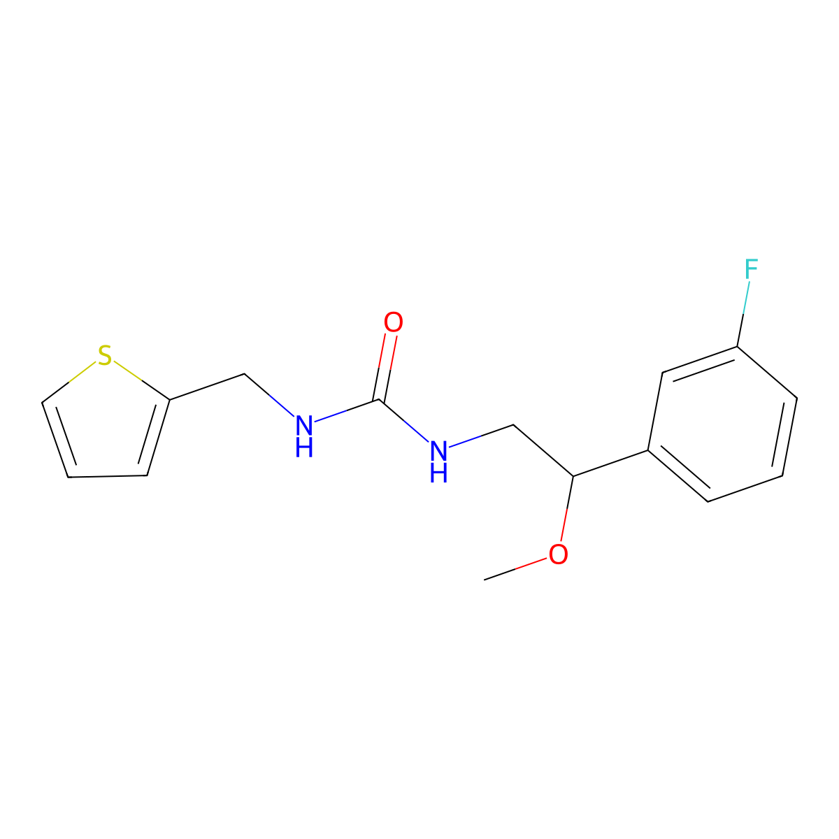 1-(2-(3-Fluorophenyl)-2-methoxyethyl)-3-(thiophen-2-ylmethyl)urea molecular structure, CAS 1797877-08-7