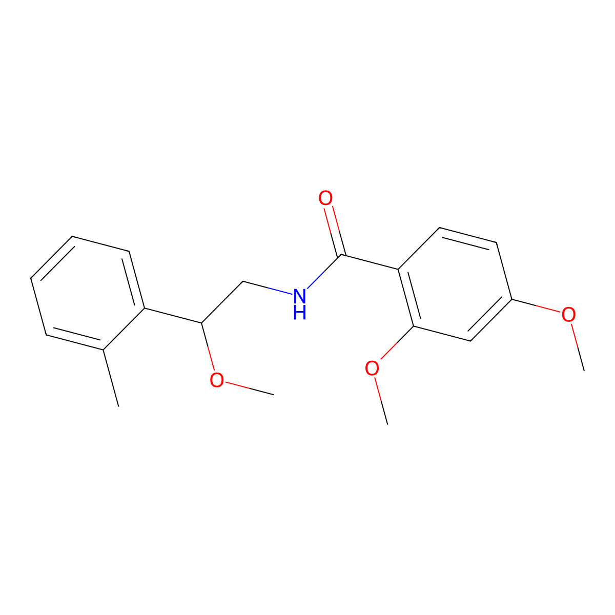 2,4-dimethoxy-N-(2-methoxy-2-(o-tolyl)ethyl)benzamide molecular structure, CAS 1797877-81-6