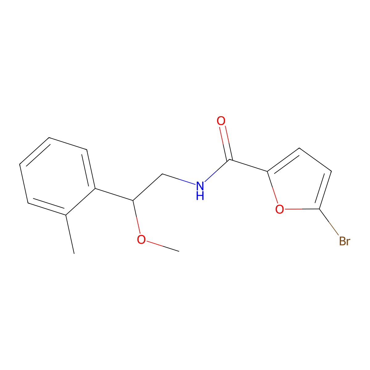 5-bromo-N-(2-methoxy-2-(o-tolyl)ethyl)furan-2-carboxamide molecular structure, CAS 1797877-86-1