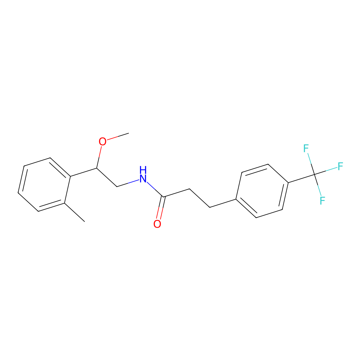 N-(2-methoxy-2-(o-tolyl)ethyl)-3-(4-(trifluoromethyl)phenyl)propanamide molecular structure, CAS 1797878-08-0
