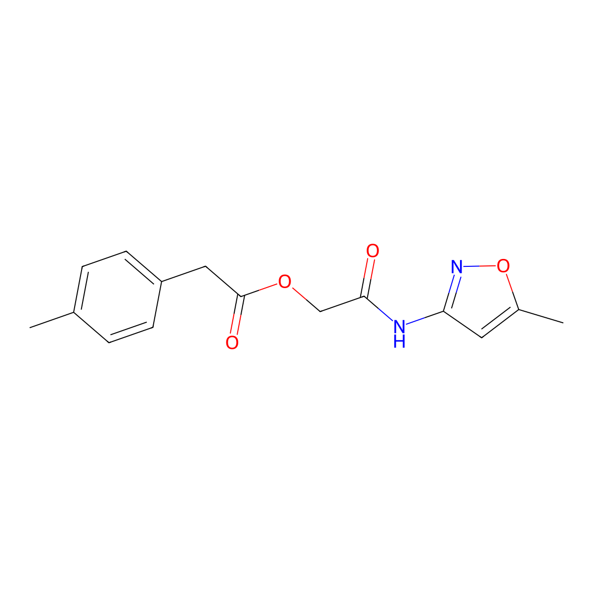 2-[(5-Methyl-1,2-oxazol-3-yl)amino]-2-oxoethyl (4-methylphenyl)acetate molecular structure, CAS 1797878-28-4