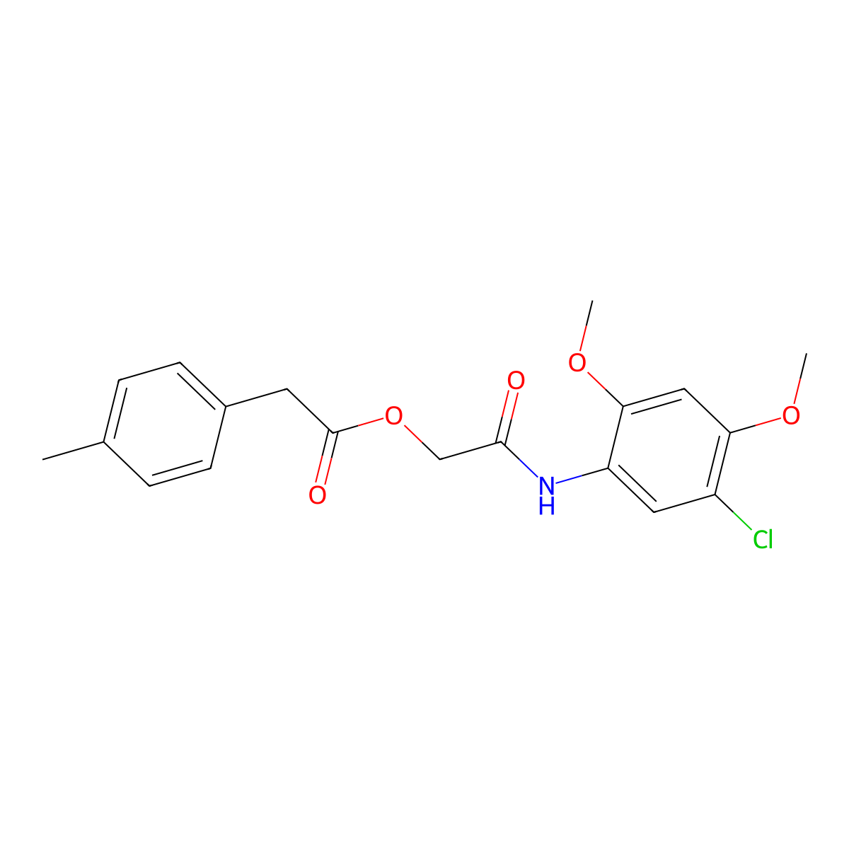 2-[(5-Chloro-2,4-dimethoxyphenyl)amino]-2-oxoethyl (4-methylphenyl)acetate molecular structure, CAS 1797878-48-8
