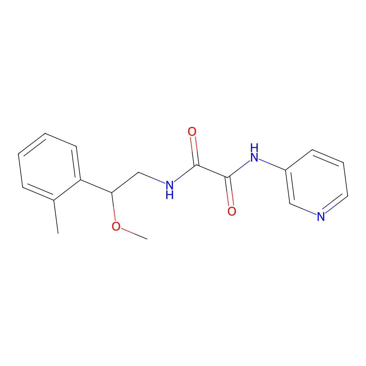 N1-(2-methoxy-2-(o-tolyl)ethyl)-N2-(pyridin-3-yl)oxalamide molecular structure, CAS 1797878-51-3
