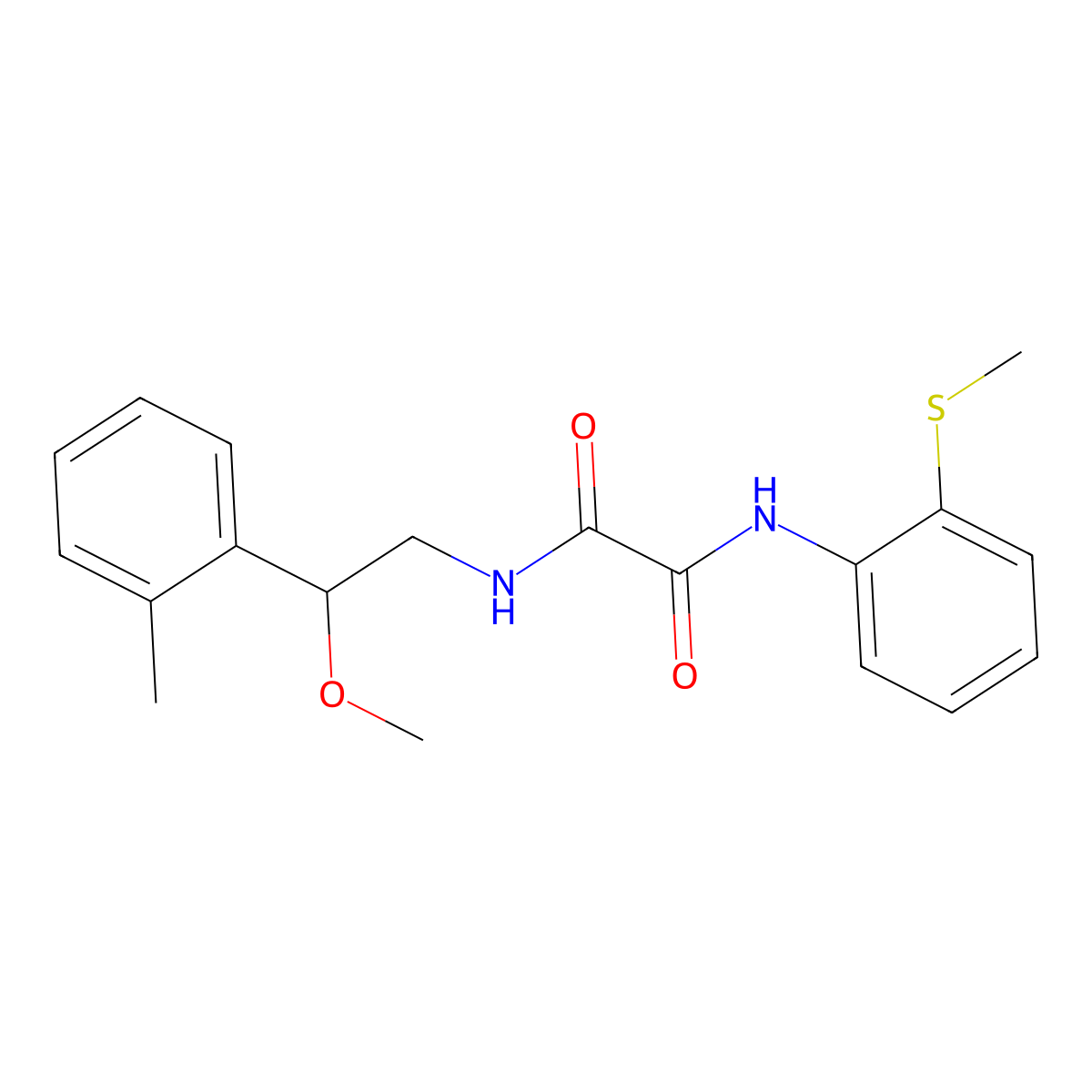 N1-(2-methoxy-2-(o-tolyl)ethyl)-N2-(2-(methylthio)phenyl)oxalamide molecular structure, CAS 1797878-61-5