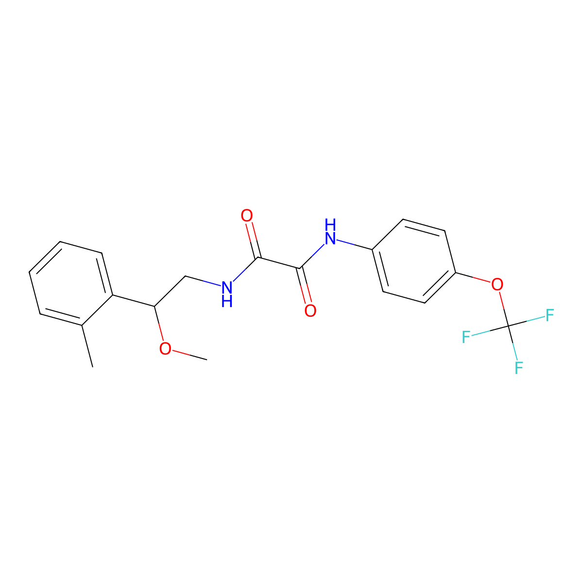 N1-(2-methoxy-2-(o-tolyl)ethyl)-N2-(4-(trifluoromethoxy)phenyl)oxalamide molecular structure, CAS 1797878-78-4