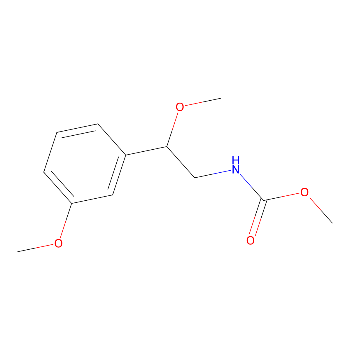 Methyl (2-methoxy-2-(3-methoxyphenyl)ethyl)carbamate molecular structure, CAS 1797879-10-7