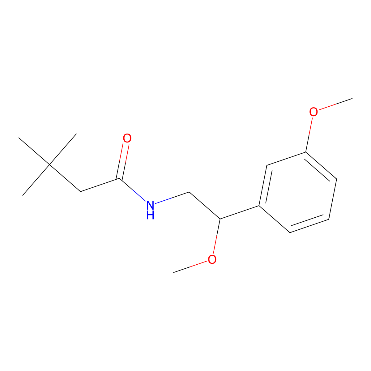 N-[2-methoxy-2-(3-methoxyphenyl)ethyl]-3,3-dimethylbutanamide molecular structure, CAS 1797879-20-9