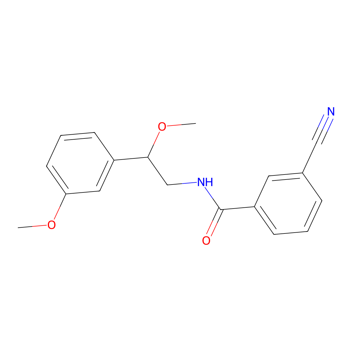 3-cyano-N-[2-methoxy-2-(3-methoxyphenyl)ethyl]benzamide molecular structure, CAS 1797879-34-5