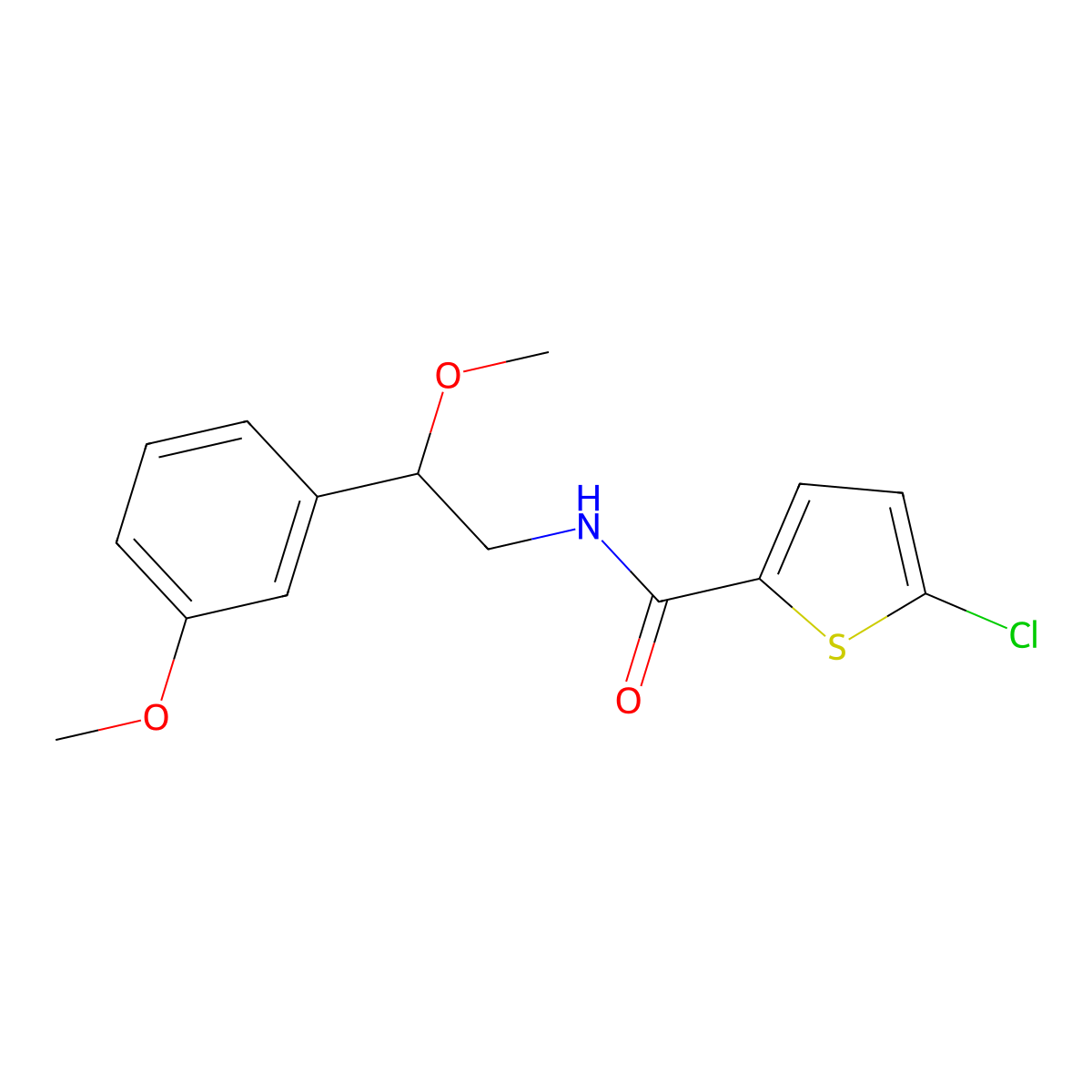 5-chloro-N-[2-methoxy-2-(3-methoxyphenyl)ethyl]thiophene-2-carboxamide molecular structure, CAS 1797879-43-6