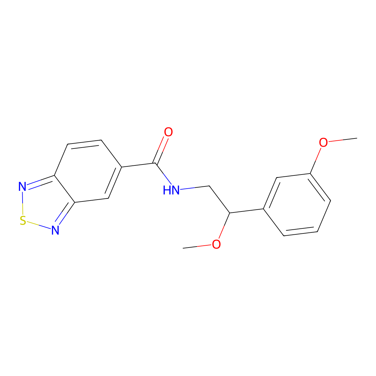 N-(2-methoxy-2-(3-methoxyphenyl)ethyl)benzo[c][1,2,5]thiadiazole-5-carboxamide molecular structure, CAS 1797879-64-1